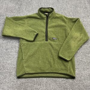 Patagonia Synchilla Marsupial Pullover Sweater Mens Large Green Fleece Half Zip